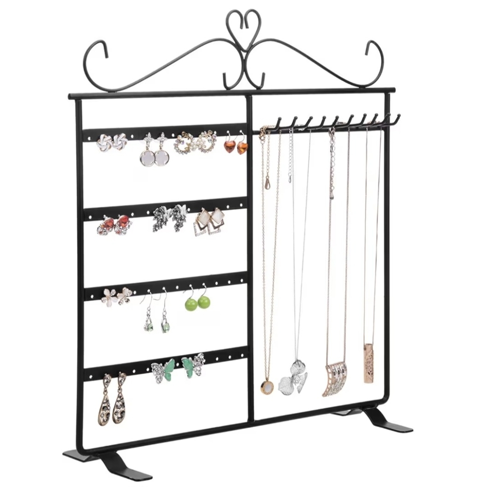 Black Metal Jewelry Organizer Stand
